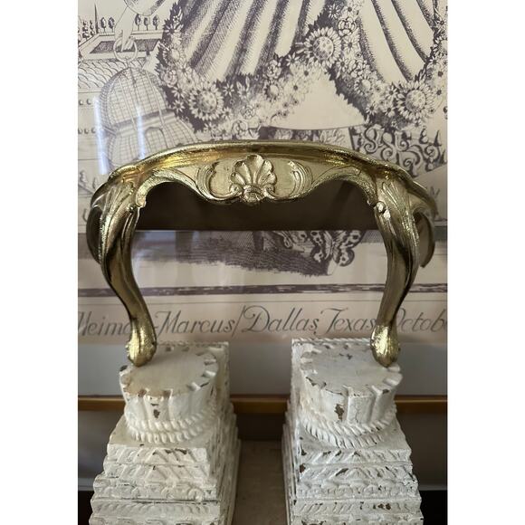 Vintage Gold Wall Shelf Metallic Decor Burwood sconce ornate Hollywood regency - Picture 9 of 16